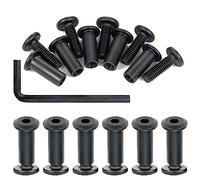 Xrfoiniu Set di 50 bulloni per mobili, M6 x 20 mm, colore nero, viti in metallo per rilegatura, viti e bulloni per mobili, per armadietti, mobili e bulloni