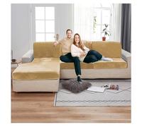 XRLQZH Non-slip Motorhome Seat CoversStretch Caravan Seat Covers for Lounge, Velvet Sofa Cushion Covers for Couch Camper Bench (Yellow1,L130-150cm W65-95cm)