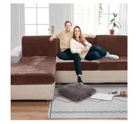 XRLQZH Non-slip Motorhome Seat CoversStretch Caravan Seat Covers for Lounge, Velvet Sofa Cushion Covers for Couch Camper Bench (Coffee brown,L130-150cm W65-95cm)