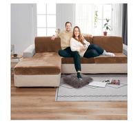 XRLQZH Non-slip Motorhome Seat CoversStretch Caravan Seat Covers for Lounge, Velvet Sofa Cushion Covers for Couch Camper Bench (Camel,L150-190cm W65-95cm)