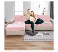 XRLQZH Non-slip Motorhome Seat CoversStretch Caravan Seat Covers for Lounge, Velvet Sofa Cushion Covers for Couch Camper Bench (Light pink,L150-190cm W65-95cm)