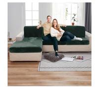 XRLQZH Non-slip Motorhome Seat CoversStretch Caravan Seat Covers for Lounge, Velvet Sofa Cushion Covers for Couch Camper Bench (Dark green,L150-190cm W65-95cm)
