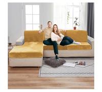 XRLQZH Non-slip Motorhome Seat CoversStretch Caravan Seat Covers for Lounge, Velvet Sofa Cushion Covers for Couch Camper Bench (Yellow2,L130-150cm W65-95cm)