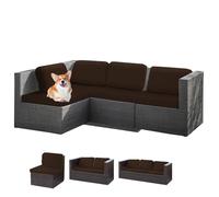 XRLQZH Solid Color Outdoor Sofa Seat Cover - Elastic Cushion Cover, Outdoor Cushion Cover Replacement 1/2/3 Seater Cover for Rattan Sofa, Seats and Furniture, (Dark Curry,W50-60cm,L50-60cm)