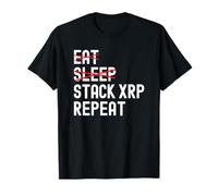 XRP Crypto No Eat Sleep Stack Repeat Merch Maglietta