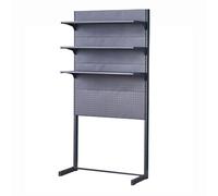 XRRJFYH Pegboard da Scrivania, Ripiani Regolabili in Altezza, Pannello Porta Attrezzi Autoportanti, Pannello Forato Metallo, Pannello Portautensili Grandi(Grigio,106x186cm/41.7 * 73in)