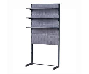 XRRJFYH Pegboard da Scrivania, Ripiani Regolabili in Altezza, Pannello Porta Attrezzi Autoportanti, Pannello Forato Metallo, Pannello Portautensili Grandi(Grigio,106x186cm/41.7 * 73in)