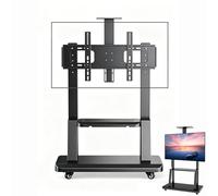 XRRJFYH Porta TV da Terra Mobile, Supporto TV da Pavimento per Schermi LCD e LED da 32 a 120 Pollici, Mobile TV con Ruote, TV Portatile con Piedistallo, Altezza Regolabile(70x43cm/27.5x17in)