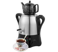 XRSMOU Bollitore Elettrico per tè Turco, Teiera in Acciaio Inossidabile da 3L, Teiera in Ceramica da 1L, con Funzione di Mantenimento in Caldo, per caffè E tè Aromatizzato (Black)