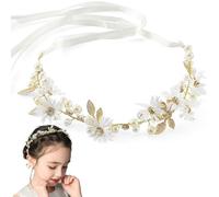 Xrten 1 Pezzi Fascia Cerchietti per Capelli Sposa,Copricapo da Sposa con Coroncina di Fiori Fasce Capelli Sposa Strass per Capelli Accessorio per Capelli Sposa Diadema da Sposa con Perle