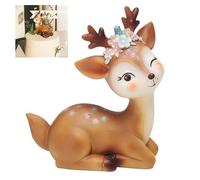 Xrten 1 Pezzi Statuetta di Cervo in Resina,Ornamenti di Cervi,Torta Fulvo Per Bambini Compleanno Decorazioni,Mini Fulvo Figurine,Miniature Fulvo Figurine Ornamenti Decorazioni Da Giardino