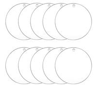 Xrten 10 Pezzi Disco Acrilico Rotondo,Acrilico Trasparente Rotondo, Plexiglass Trasparente per DIY Artigianato Cornici per Foto Graffiti(15cm)