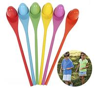 Xrten 12 Pcs Egg Cucchiaio Set di Gioco,Egg and Spoon Relay Race Cucchiaio Uovo Giocattolo per Bambini