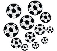 Xrten 12 Pezzi Toppa Calcio Cucire Patch Toppe Termoadesive per Tessuti Toppe Applique Toppa Ricamata da Applicare Abbigliamento Decorativi Ricamo per Ferro Stiro(Grande, Medio e Piccolo)