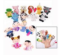 Xrten 16 Pezzi Marionette Dita,Burattini a Dito Finger Puppets in Velluto con 10 Animali e 6 Famiglie