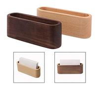 Xrten 2 Pcs Porta Biglietti da Visita, Legno Biglietto da Visita Nome Card Case Desktop Scrivania Accessori