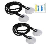 Xrten 2 Pezzi Filo Stendibiancheria,Stendibiancheria da Viaggio Portatile Clothesline Corda per Campeggio, Viaggio, Nero