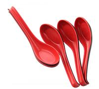 Xrten 2 Pezzi Minestra Cucchiaio in Stile Cinese,Lungo Cucchiaio da Zuppa,Rosso & Nero