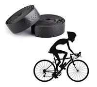 Xrten 2 Pezzi Nastro per Manubrio,Cuoio PU Nastro Manubrio Unisex(Nero)