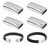 Xrten 2 Pezzi Rettangoli Fermagli Magnetici,Chiusure per Braccialetto Chiusure Magnetiche per Braccialetti Fibbie per Braccialetto Acciaio Inox Chiusura Rettangolare per Collane Bracciali Gioielli