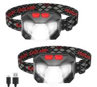 Xrten 2 Pezzi Torcia Frontale a LED, Lampada Frontale Ricaricabile USB, Impermeabile Lampade da Testa, Lampada Frontale, per Jogging Corsa Passeggiata Pesca Campeggio