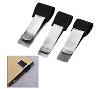 Xrten 3 Formati Portapenne Loop Clip Penna Portapenne Loop Pen Loop Clip in INOX per Riviste, Libro, Taccuini Nero