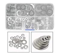 Xrten 360 Rondella in Acciaio Inox,8 Misure in Rondelle Piatte Rondella di Bloccaggio con Una Scatola in Plastica