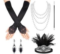 Xrten Accessori Anni '20,Accessori Anni 20 Donna, Gatsby Stile Kit, Great Gatsby Accessori Set Accessori Gatsby Costume Set Charleston Accessori per la Festa degli Anni '20