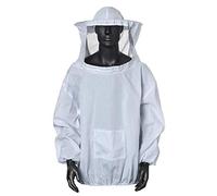 Xrten Apicoltura Cappotto,Cappotto Protettivo Apicoltura Tuta Protettiv in Cotone Bianco Professionale Con Cappello e Velo