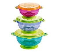 Xrten Ciotola per i bambini,Xrten Set di 3 Ciotola con Coperchio e Ventosa, BPA-Free
