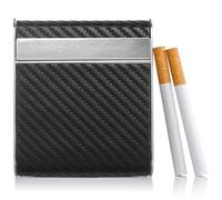 Xrten Portasigarette Portatile da Uomo, Porta Sigarette Pacchetto, Portasigarette Metallo, Chiusura Magnetica, per Donne e Uomini, Regalo, per 20 Sigarette, Nero