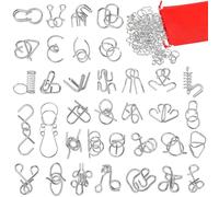 Xrten Puzzle in Metallo,Giochi Rompicapo,Set da 36,con Custodia,Giochi di Puzzle IQ in AcciaioFisica,Mente,Puzzle in Metallo per Adulti,Cestini per Calze, per Adolescenti,Ragazzi e Ragazze