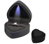 Xrten Scatola Anelli con Luce LED, Scatola per Anellia Forma di Cuore, Scatola per Anelli di Fidanzamento, Scatola per Anelli di Matrimonio, per La Proposta di Fidanzamento Nuziale