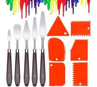 Xrten Set Coltelli di Pittura,11 Pezzi Strumenti per Pittura 5 Spatola per Pittura Raschietto+6 Spatola Coltello Spatole per Pittura a Olio Pittura di Coltelli Spatole Colorate