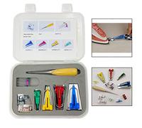 Xrten Set di 7 Tipo Tessuto Bias Nastro di Corredo Maker,Cucire Quilting Strumento con Nastro Legame Piedino Quilting, Punteruolo, Sfera pins