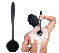 Xrten Spazzolino da Bagno in Silicone, Spazzola da Bagno a Manica Lunga Spazzola Esfoliante per la Posteriore, Morbido, Ecologico, Anallergico, Setole in Silicone