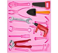 Xrten Stampo Forma di Strumento Hardware,Chiave a Martello Pinze Stampo 3D in Silicone Fondente Torta Stampo da Forno Topper per Preparare Cioccolatini, Decorare Torte, Caramelle, Gelatine e Candele