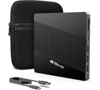 XRTFORE Unità Blu-ray esterna 4k per pc, lettore Blu Ray UHD portatile 4K, porta SD/TF con custodia per il trasporto, lettore Blu-Ray HD US8 3.0, unità ottica esterna DVD+/-RW per MacBook Pro Windows
