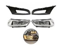 XRUKGUO Faro Da Lavoro 1 Set Per VW Per Polo 6R Per Vento Hatchback Per MK5 6R/6C 2009 2010 2011 2012 2013-2015 Copertura Fendinebbia Cornice Fendinebbia(Halogen and cover)