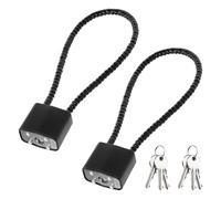 XRVRILE 2 Lucchetti con Chiav, Lucchetto 28 CM con Fune Metallica nero a Chiavi Uguali, Lucchetto bici, Lucchetto Armadietto, Lucchetto Bicicletta, per Valigia, Casco, Armadio