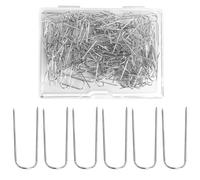 XRVRILE 200 Pezzi Spilli a Forma di U con Scatola, 23 mm Acciaio Inossidabile Spillo a U, Graffette a Forcella per Cucito e Bricolage