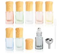 XRVRILE 8 flaconi roll-on per oli essenziali, flaconi in vetro da 3 ml con imbuto e contagocce, flacone roll-on per oli essenziali e profumi fai da te