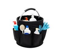 XRVRILE Organizer detersivi, borsa pieghevole per la pulizia, cestino per la da 17 litri con manico e 6 scomparti, borsa portatile per la pulizia contenitore per bagno soggiorno giardino (28x28 cm)