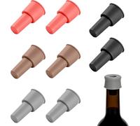 XRVRILE Set di 8 tappi per bottiglie di vino, in silicone, ermetici, riutilizzabili, per cucina, bar, feste