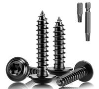 XRXYMQ 100 viti autofilettanti in acciaio inox M3 x 10 mm, viti per legno Torx A2 V2A, viti autofilettanti nere con disco, viti per pannelli acustici, veicoli e cantieri