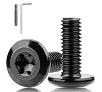 XRXYMQ 12 Pezzi Viti Testa Piatta M8x12 mm Viti Nere con Esagono Incassato di Connessione per Mobili a Macchina Con Chiave Torx con Chiave a Testa di Aacciavite