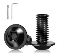 XRXYMQ 20 Pezzi M6 Viti Testa Piatta Nere M6x20 mm Acciaio Inossidabile A2 V2A Viti Testa Bombata con Chiave Torx e Trapano per Manutenzione e Architettura