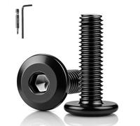 XRXYMQ 25 Pezzi Viti M6x12 mm Vite M6 Viti Inox M6 Nere A2 V2A Vite Testa Piatta Esagonale per Macchine Industriali con Trapano e Chiave