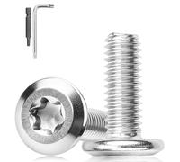 XRXYMQ 25 Pezzi Viti Testa Piatta M4x12 mm Viti Nere Sferica con Esagono Incassato M4 di Connessione per Mobili a Macchina Con Chiave Torx con Chiave a Testa di Aacciavite