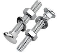 XRXYMQ 30 Pezzi Bulloni M5×50 mm Carrello Viti a Testa Piatta Cerniera Cancello con Dadi DIN934 e Rondelle DIN125 per la Decorazione di Mobili Industria Edilizia